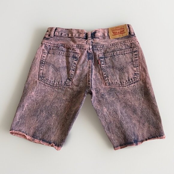 Levis Shorts Kids Size 16 Pink Regular 511 Slim Cut Off Denim Dyed - Picture 2 of 6